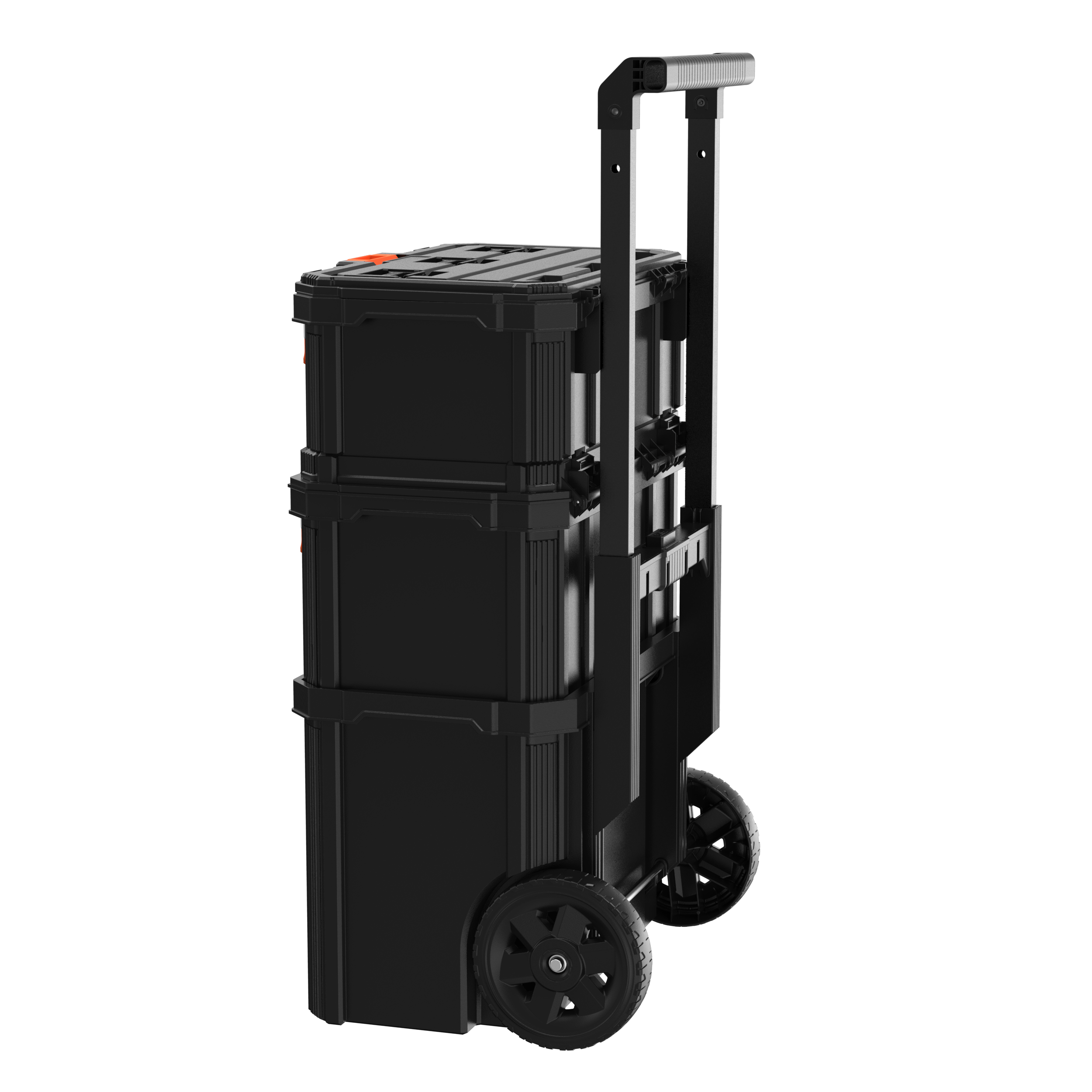 black-decker-stackable-storage-system-3-piece-set-small-deep-toolbox-rolling-tot image 7