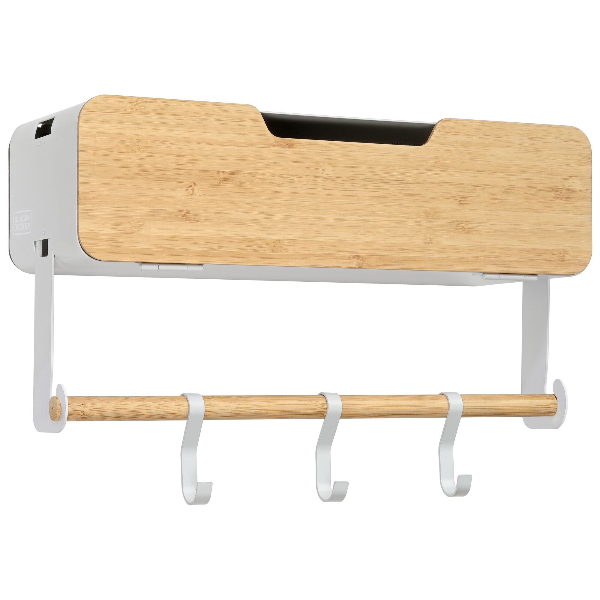 black-decker-hanging-magnetic-rack-system-door-brackets-white image 3