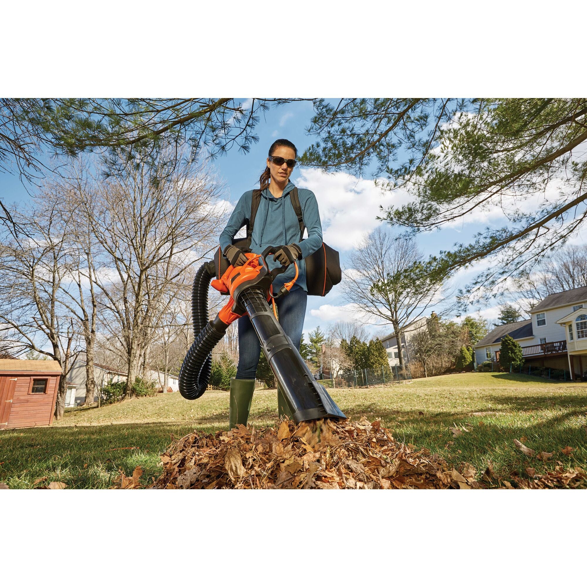black-decker-3-in-1-vacpack-12amp-corded-electric-leaf-blower-vacuum-and-mulcher image 2