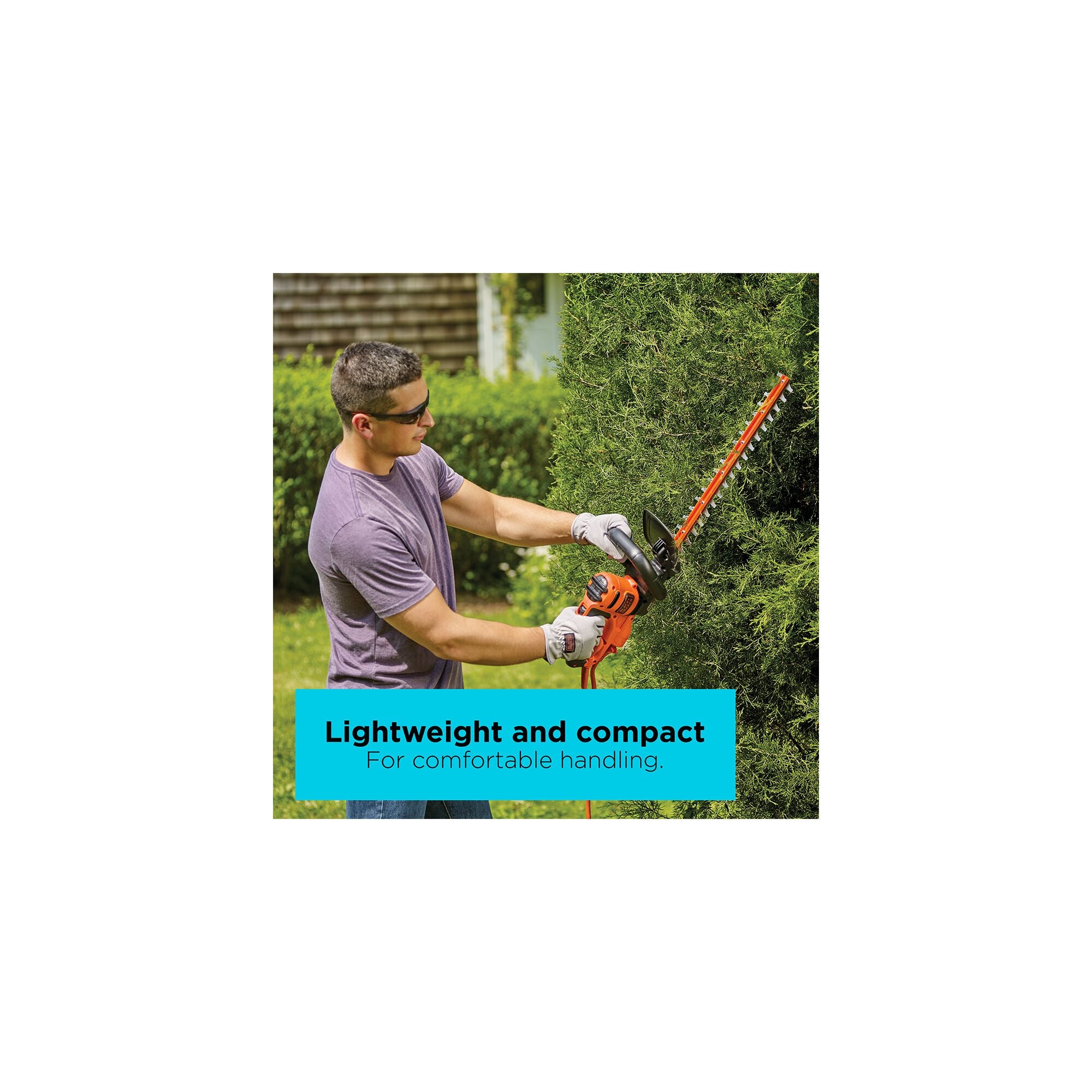 black-decker-22-inch-4-0-amp-corded-electric-hedge-trimmer-lightweight-low-vibra image 4