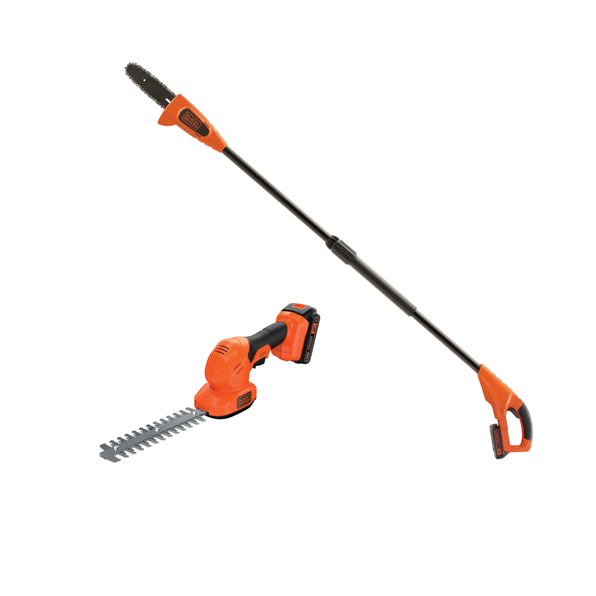 black-decker-20v-max-cordless-shear-shrubber-pole-pruning-saw-combo-kit image 1