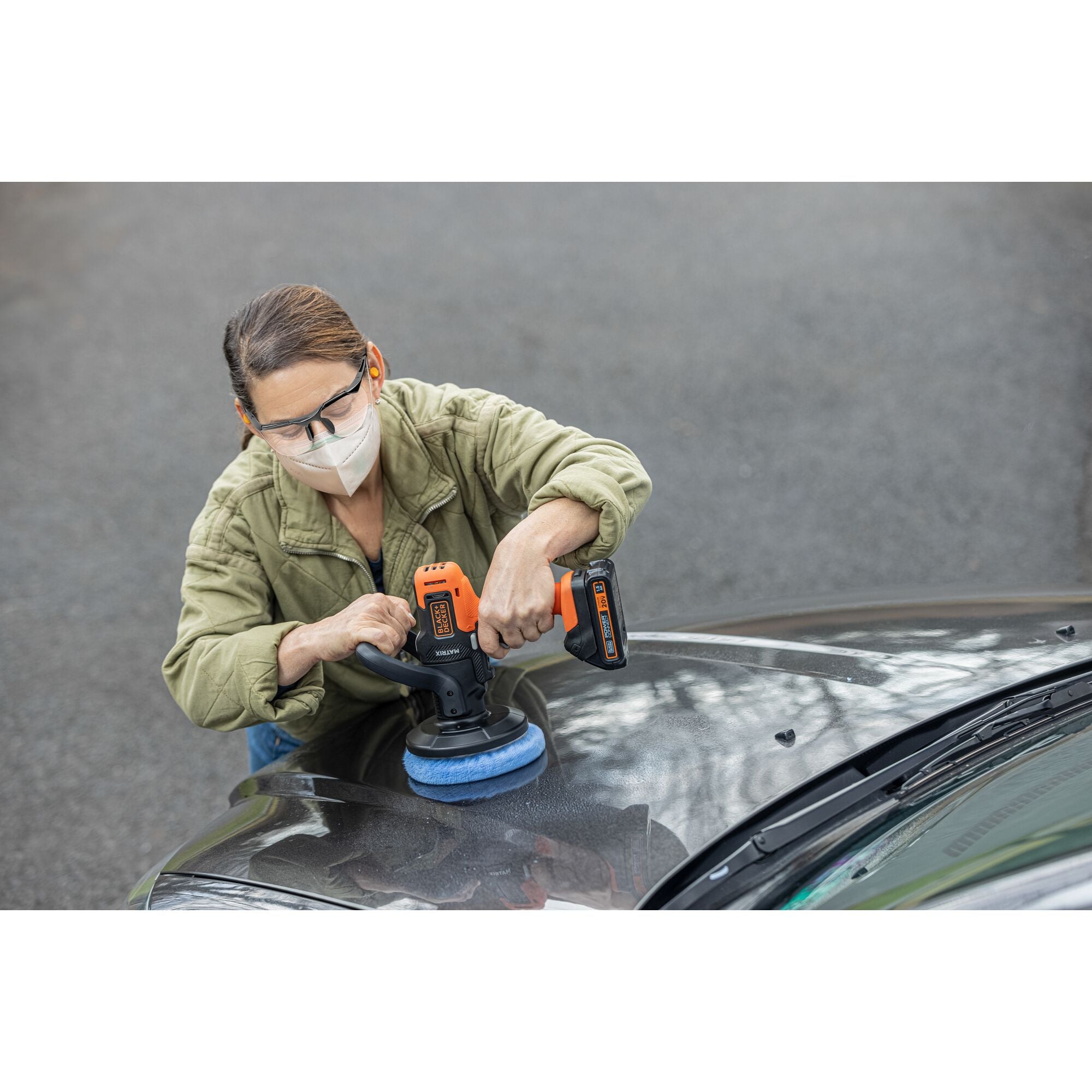 black-decker-20v-max-powerconnect-matrix-cordless-buffer-kit-with-battery-and-ch image 2