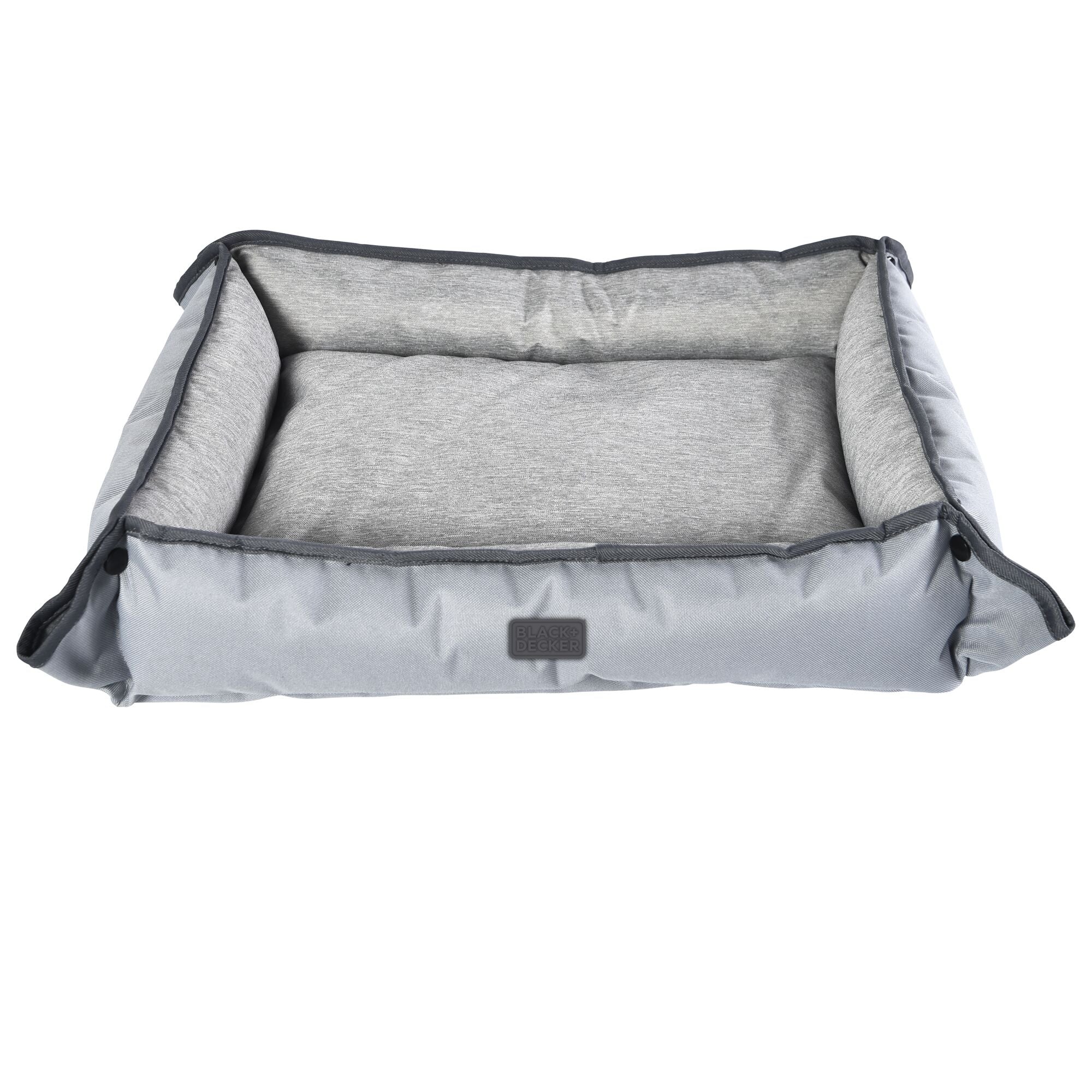 black-decker-four-way-pet-bed-for-small-dogs-20x16x3-in-grey image 1