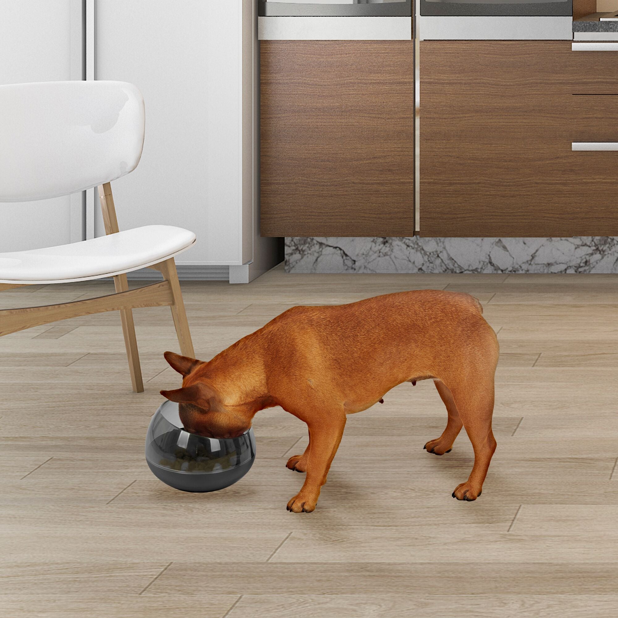 black-decker-slow-feeder-rocking-dog-bowl-one-size-black image 2