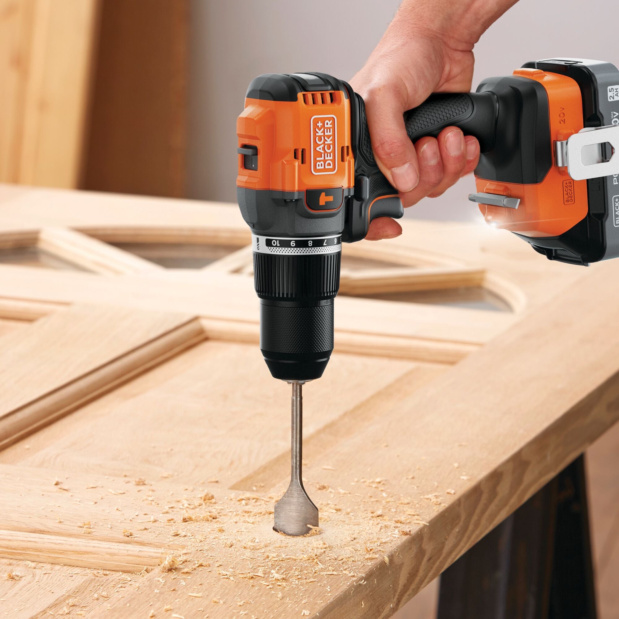black-decker-20v-max-powerconnect-cordless-brushless-1-2-in-hammer-drill-kit-bat image 2