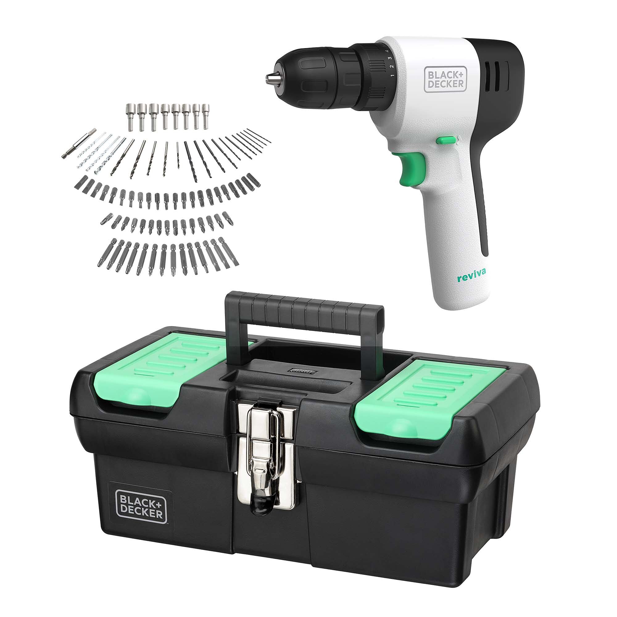 black-decker-reviva-12v-max-drill-driver-kit-with-80-piece-accessory-set image 1