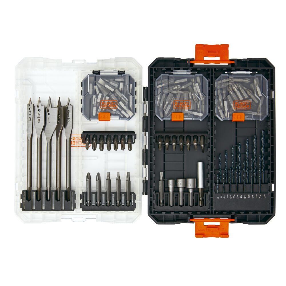 black-decker-130-piece-screwdriver-and-drill-bit-set-with-clear-case image 2