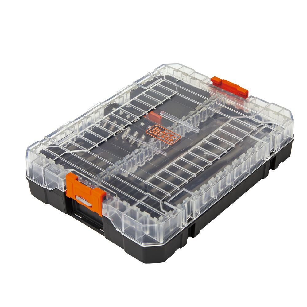black-decker-130-piece-screwdriver-and-drill-bit-set-with-clear-case image 1