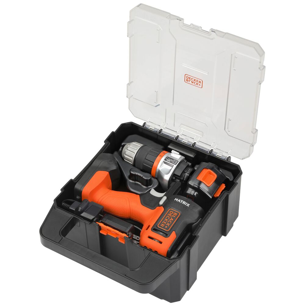 black-decker-20v-max-powerconnect-matrix-cordless-drill-kit-with-jig-saw-attachm image 2