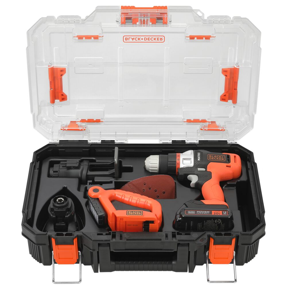 black-decker-20v-max-powerconnect-matrix-cordless-drill-combo-kit-with-4-tools-b image 2