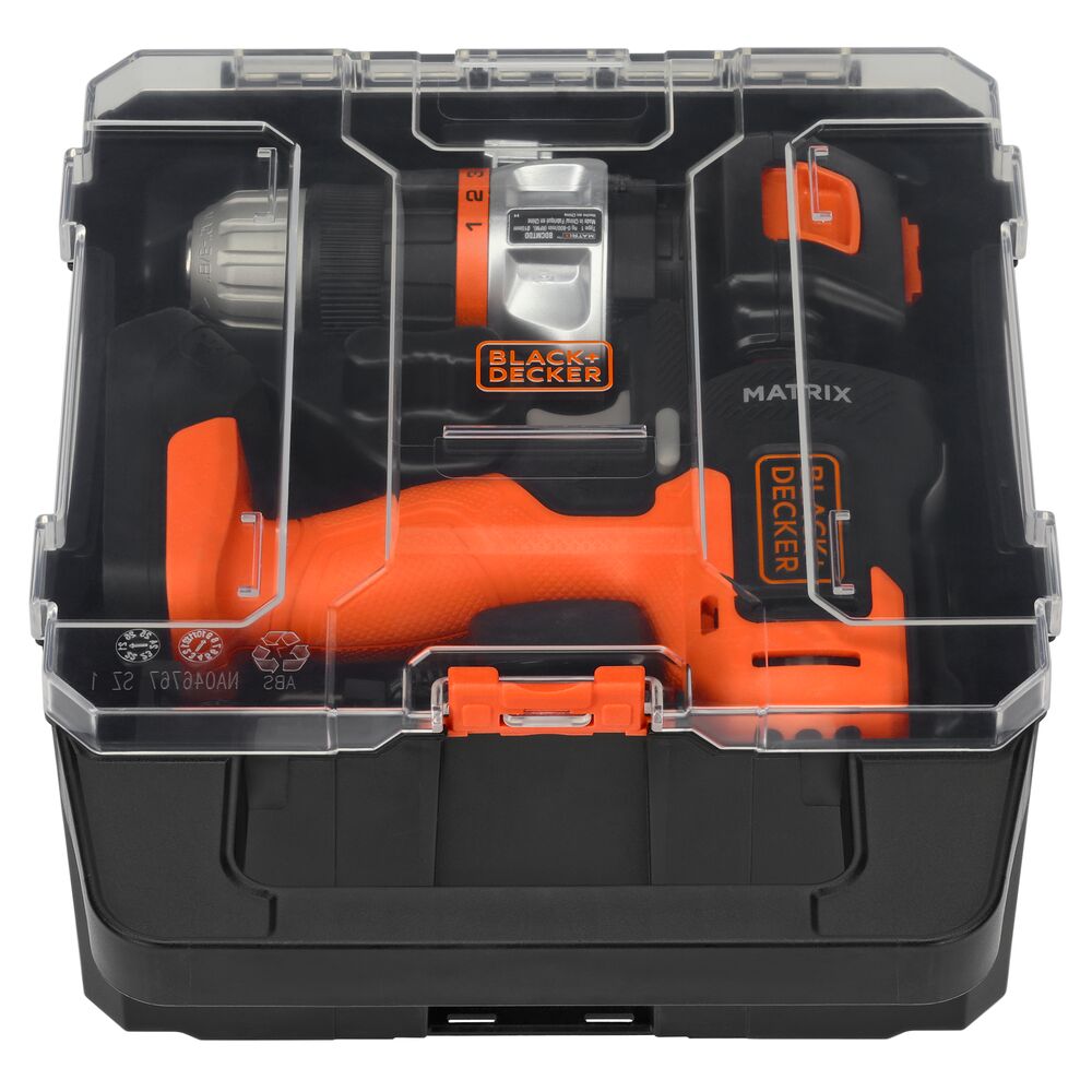 black-decker-20v-max-powerconnect-matrix-cordless-drill-with-storage-case-batter image 2