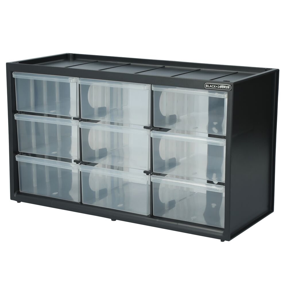 black-decker-large-9-drawer-bin-system-black-stackable-storage-organizer image 1