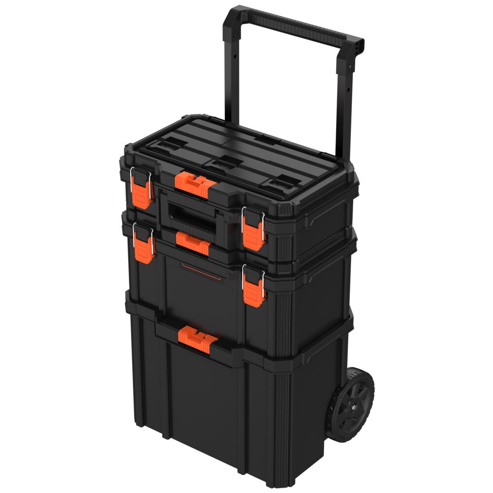 black-decker-stackable-storage-system-3-piece-set-small-deep-toolbox-rolling-tot image 1
