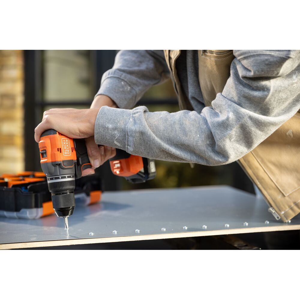 black-decker-20v-max-powerconnect-cordless-brushless-1-2-in-drill-driver-and-1-4 image 2