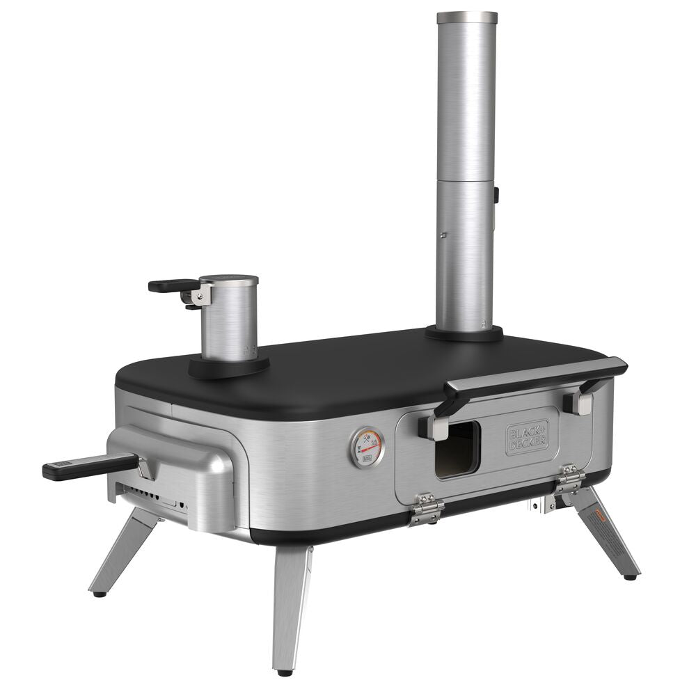 black-decker-vera-12in-outdoor-pizza-oven-wood-charcoal-or-pellet-fired-with-rot image 1
