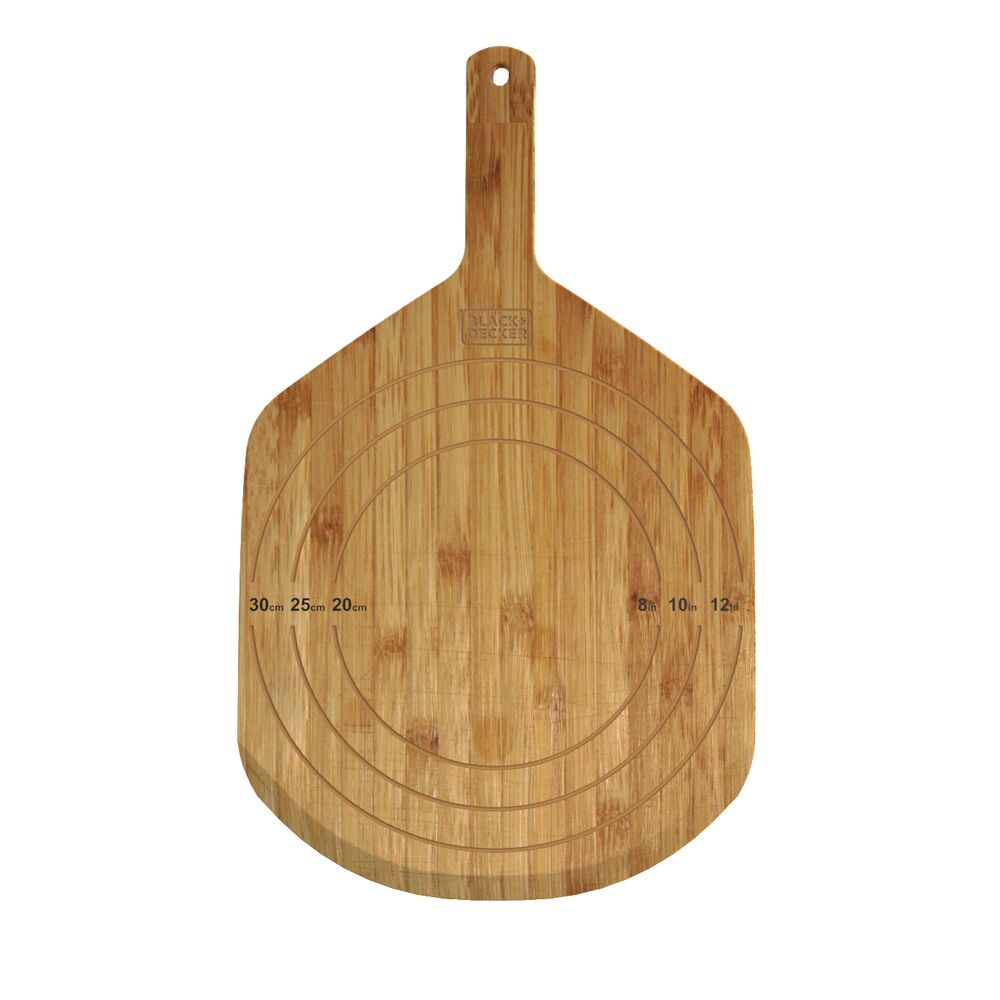 black-decker-12-in-wooden-pizza-peel-with-etched-dough-guide-and-hang-hole image 1