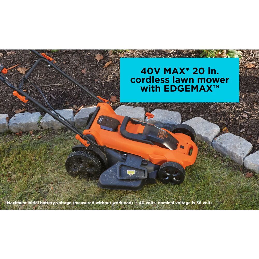 black-decker-40v-max-cordless-20-inch-lawn-mower-2-batteries-and-charger-include image 2