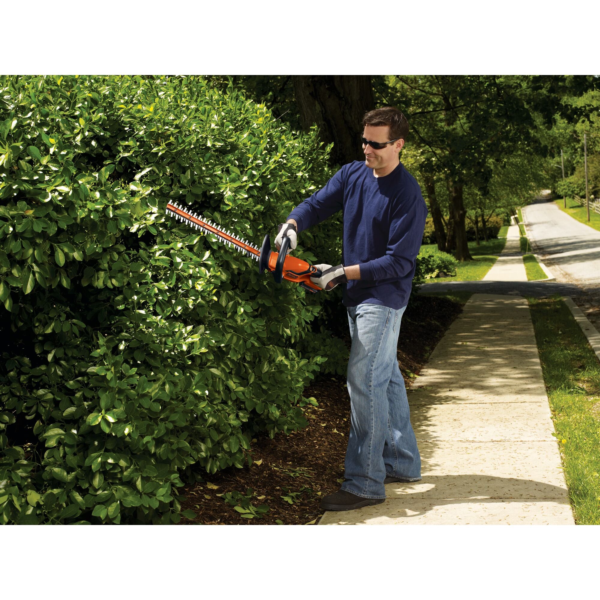 black-decker-20v-max-powerconnect-cordless-22-inch-hedge-trimmer-battery-charger image 2