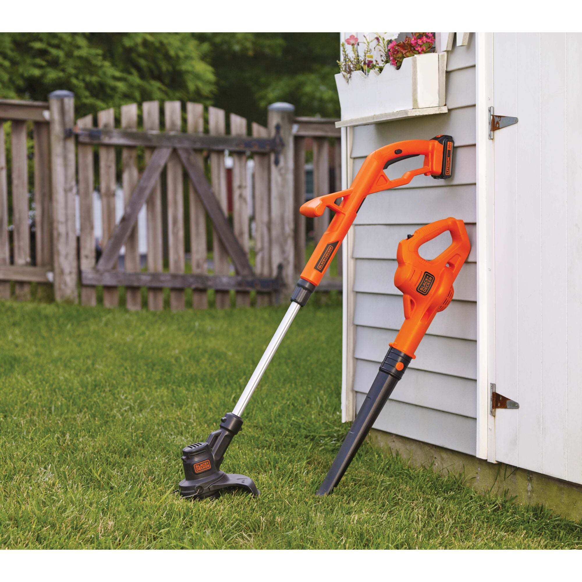 black-decker-20v-max-powerconnect-cordless-10-inch-string-trimmer-edger-leaf-blo image 2