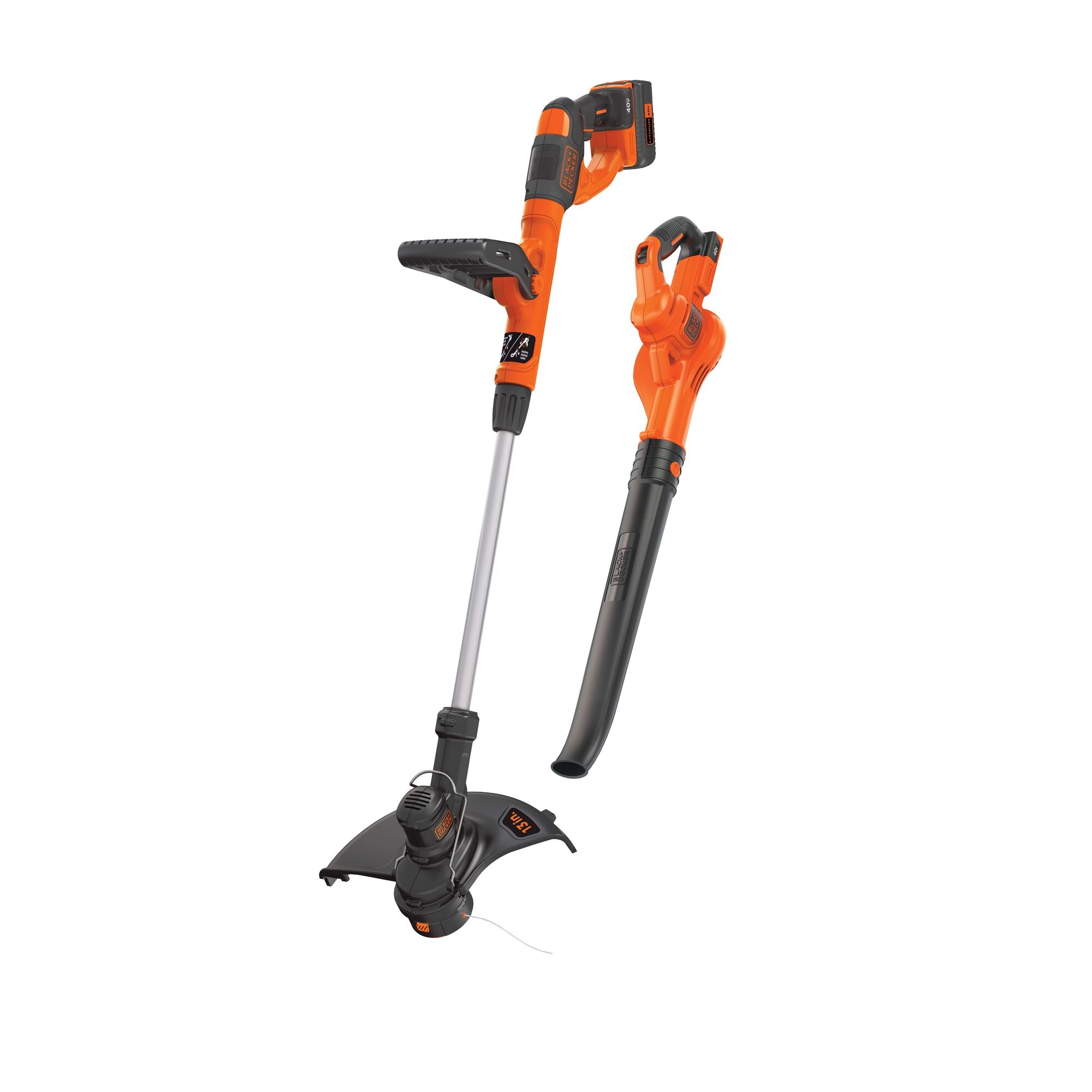 black-decker-40v-max-cordless-string-trimmer-and-leaf-blower-combo-kit-battery-c image 1