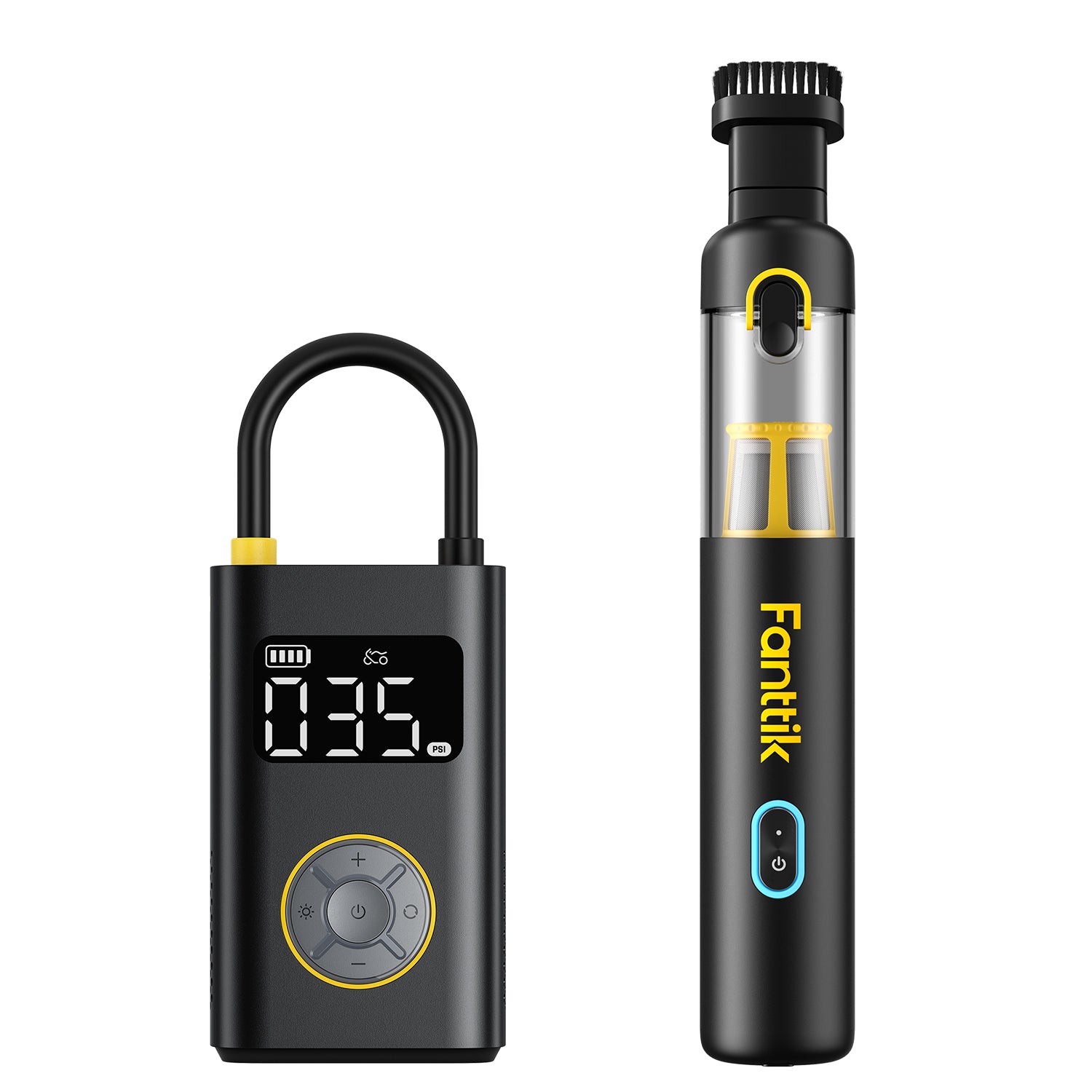 fanttik-x9-pro-tire-inflator-and-slim-v8-apex-car-vacuum-bundle image 1